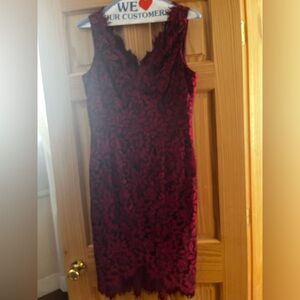 NWT Eliza J Burgundy Tulip Hem Cocktail Dress. Size 12
